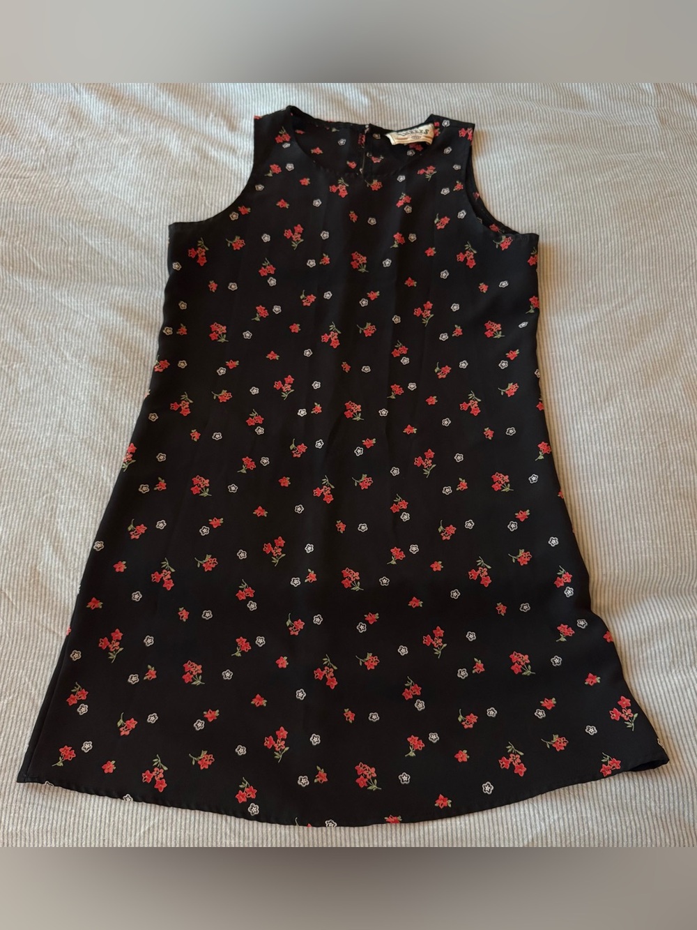 Vintage Black Floral Shift Dress